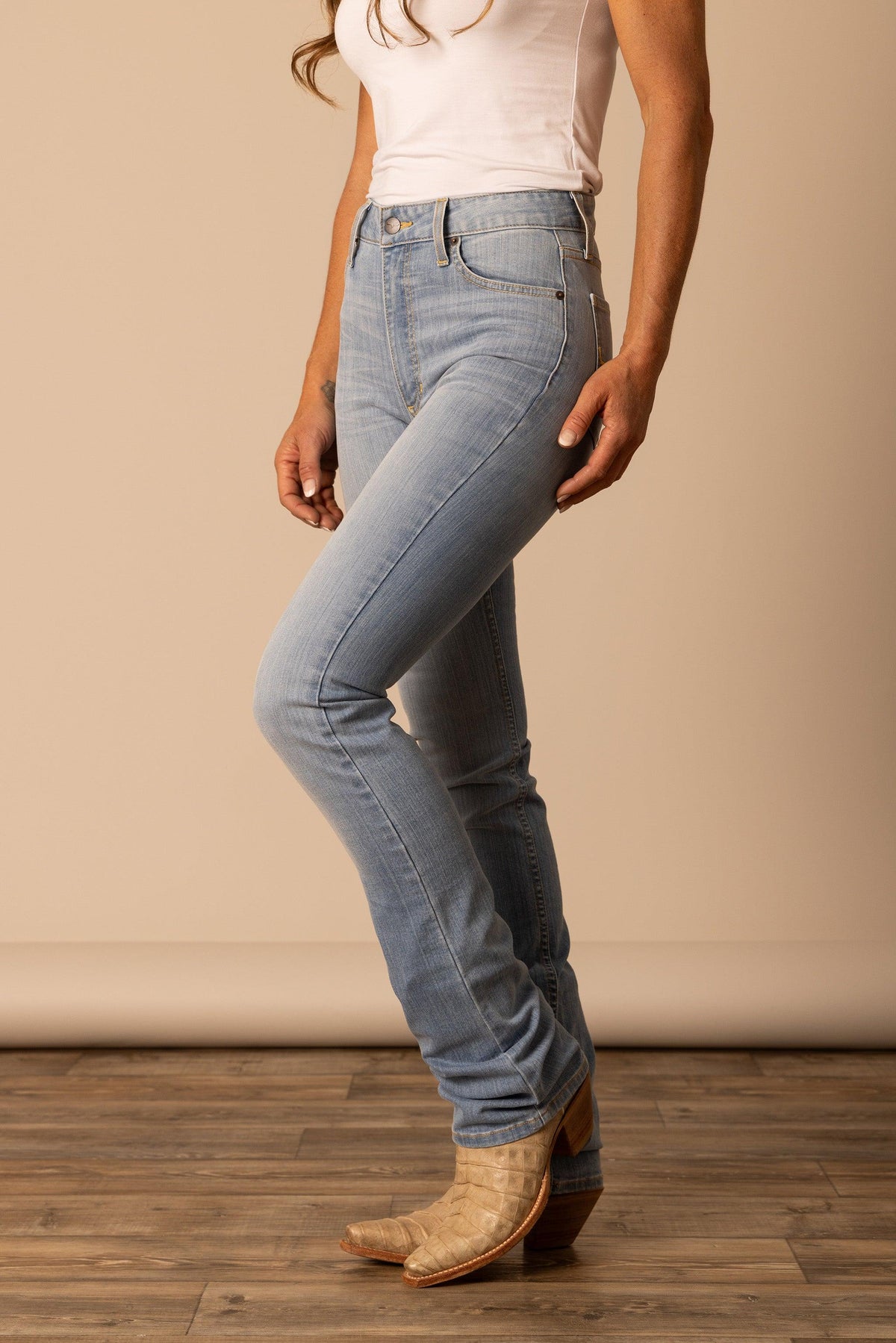 Kimes Ranch Sarah light wash jeans with a slim fit and classic five-pocket styling; #color_light wash